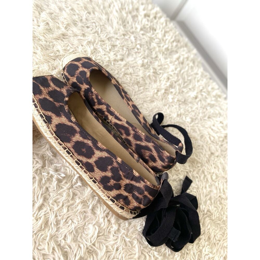 Ann Taylor Leopard Print Lace-Up Espadrille Flats Women's Size 6.5 M - Picture 8 of 10